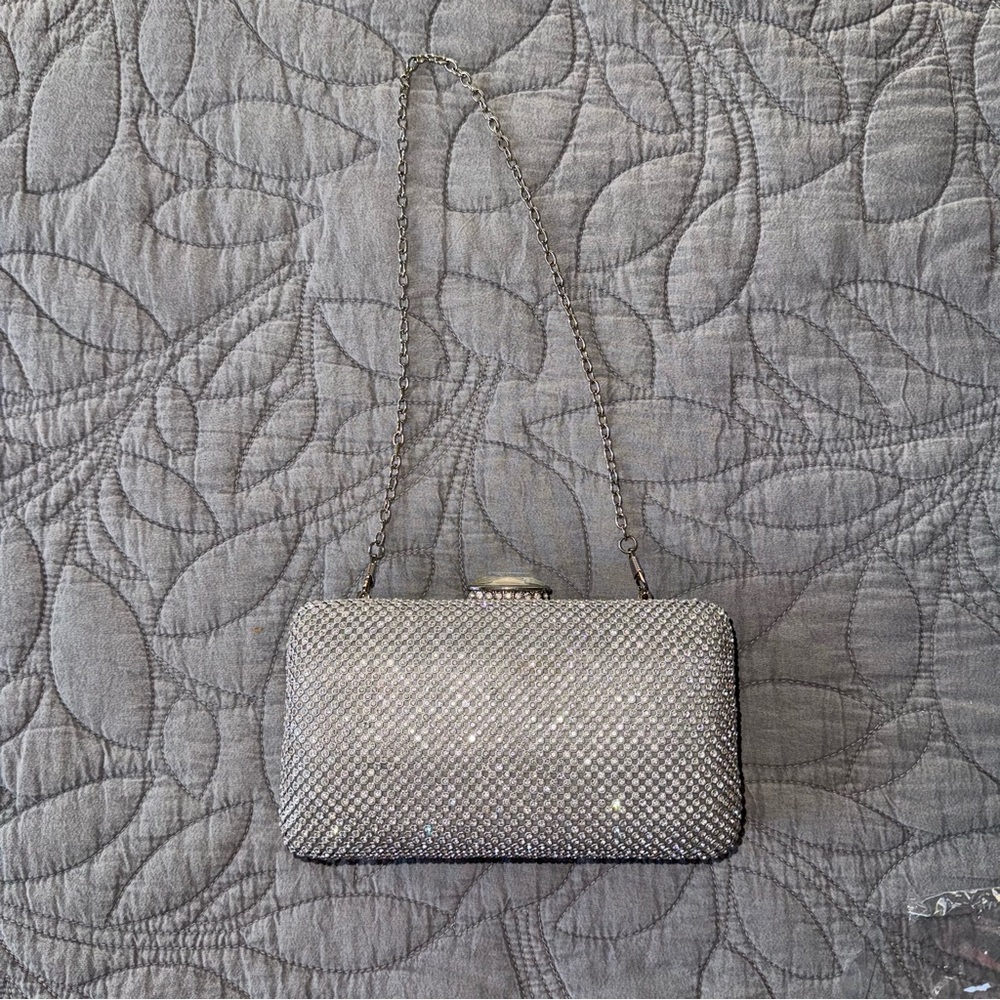 Silver Bling Clutch Bag